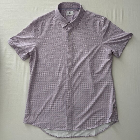 7 Diamonds 7D Men's Cassian Geometric Print Performance Button-Up Shirt M NEW! - Picture 1 of 3